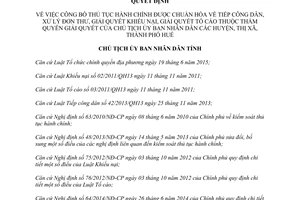 Quyết định 07/QĐ-UBND thủ tục hành chính tiếp công dân xử lý đơn thư giải quyết khiếu nại Huế 2017