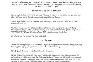 Quyết định 17/QĐ-BCT bãi bỏ 6139/QĐ-BCT quy hoạch thương nhân kinh doanh xuất khẩu gạo 2017