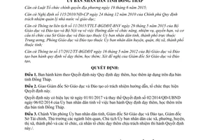 Quyết định 02/2017/QĐ-UBND Quy định dạy thêm học thêm Đồng Tháp