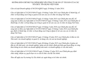 Thông tư 01/2017/TT-BTC hướng dẫn chế độ tài chính Công ty quản lý tài sản tổ chức tín dụng Việt Nam