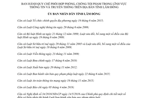 Quyết định 01/2017/QĐ-UBND phối hợp phòng chống tội phạm lĩnh vực thông tin truyền thông Lâm Đồng