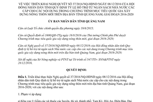 Quyết định 59/QĐ-UBND 2017 triển khai 37/2016/NQ-HĐND hỗ trợ ngân sách nông thôn Quảng Nam