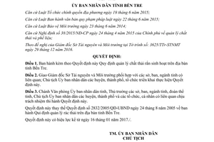 Quyết định 02/2017/QĐ-UBND Quy định quản lý chất thải rắn sinh hoạt Bến Tre