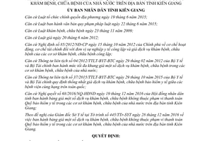 Quyết định 01/2017/QĐ-UBND bảng giá dịch vụ khám chữa bệnh không thanh toán quỹ bảo hiểm Kiên Giang