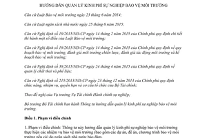 Thông tư 02/2017/TT-BTC hướng dẫn quản lý kinh phí sự nghiệp môi trường