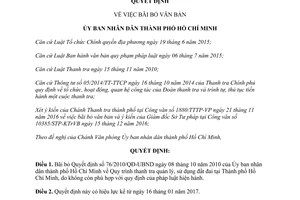 Quyết định 01/2017/QĐ-UBND bãi bỏ 76/2010/QĐ-UBND thanh tra quản lý sử dụng đất đai Hồ Chí Minh
