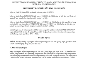 Quyết định 27/QĐ-UBND về  phát triển vùng mía nguyên liệu Quảng Ngãi giai đoạn 2016 2025 2017