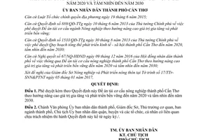 Quyết định 61/QĐ-UBND Đề án tái cơ cấu nông nghiệp nâng cao giá trị phát triển bền vững Cần Thơ 2017