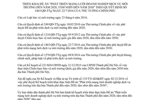 Kế hoạch 05/KH-UBND đề án phát triển mạng lưới doanh nghiệp dịch vụ môi trường Hà Nội 2020 2030 2017