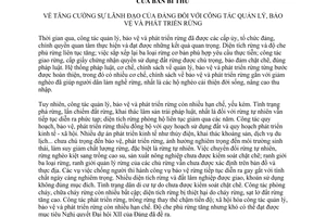 Chỉ thị 13-CT/TW tăng cường sự lãnh đạo của đảng đối với công tác quản lý bảo vệ phát triển rừng 2017