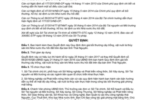 Quyết định 01/2017/QĐ-UBND đơn giá bồi thường cây trồng vật nuôi là thủy sản khi thu hồi đất Thái Nguyên