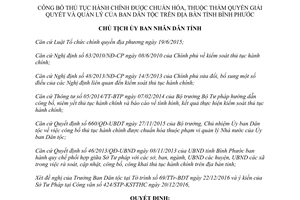 Quyết định 80/QĐ-UBND công bố thủ tục hành chính chuẩn hóa thẩm quyền Ban Dân tộc Bình Phước 2017