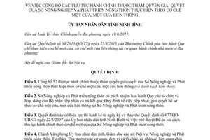 Quyết định 46/QĐ-UBND thủ tục hành chính thẩm quyền Sở Nông nghiệp nông thôn Ninh Bình 2017