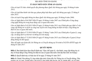 Quyết định 03/2017/QĐ-UBND quản lý vận hành thông tin hoạt động Cổng Thông tin điện tử An Giang
