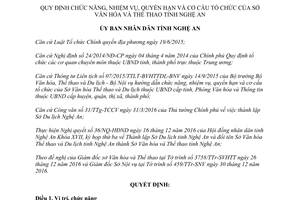 Quyết định 04/2017/QĐ-UBND chức năng nhiệm vụ quyền hạn cơ cấu tổ chức Sở Văn hóa Nghệ An