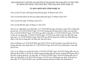 Quyết định 03/2017/QĐ-UBND quy chế đấu giá quyền sử dụng đất giao đất cho thuê đất Nghệ An