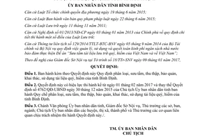 Quyết định 03/2017/QĐ-UBND phân loại sưu tầm thu thập khai thác sử dụng tài liệu quý hiếm Bình Định