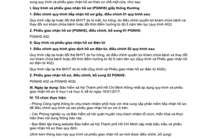 Thông báo 103/TB-BHXH điều chỉnh bổ sung phiếu giao nhận hồ sơ theo cơ chế một cửa Hồ Chí Minh 2017