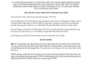 Quyết định 159/QĐ-UBND 2017 danh mục nội dung thủ tục hành chính Sở Giao thông Quảng Ninh