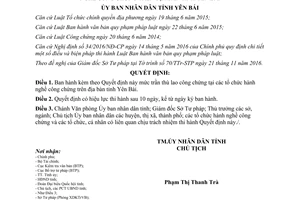 Quyết định 01/2017/QĐ-UBND mức trần thù lao công chứng tổ chức hành nghề công chứng Yên Bái