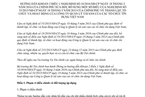 Thông tư 04/2017/TT-BTC hướng dẫn 18/2016/NĐ-CP thành lập tổ chức hoạt động Công ty Quản lý tài sản