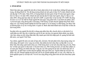 Nghị quyết số 08-NQ/TW phát triển du lịch trở thành ngành kinh tế mũi nhọn 2017