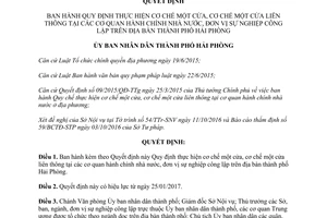 Quyết định 96/2017/QĐ-UBND cơ chế một cửa cơ chế một cửa liên thông cơ quan hành chính Hải Phòng