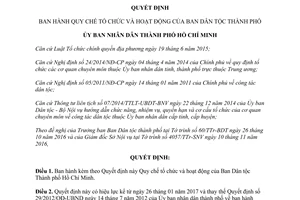 Quyết định 03/2017/QĐ-UBND Quy chế tổ chức hoạt động Ban Dân tộc Thành phố Hồ Chí Minh