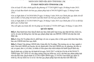 Quyết định 01/2017/QĐ-UBND phối hợp cập nhật dữ liệu kiểm tra rà soát hệ thống hóa văn bản Đắk Lắk