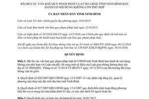 Quyết định 02/2017/QĐ-UBND bãi bỏ văn bản quy phạm pháp luật Ủy ban tỉnh Ninh Bình