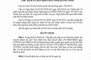 Quyết định 179/QĐ-UBND 2017 công bố hủy bỏ thủ tục hành chính Sở Du lịch Quảng Ninh