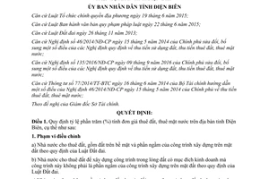 Quyết định 01/2017/QĐ-UBND tỷ lệ phần trăm tính đơn giá thuê đất thuê mặt nước Điện Biên