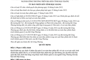 Quyết định 02/2017/QĐ-UBND phân cấp quản lý an toàn thực phẩm Hậu Giang 2017