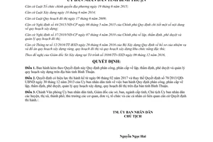 Quyết định 03/2017/QĐ-UBND phân cấp lập thẩm định phê duyệt quản lý quy hoạch xây dựng Bình Thuận