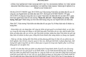 Hướng dẫn 10/HD-VKSTC kiểm sát việc giải quyết vụ án hành chính vụ việc kinh doanh thương mại 2017