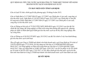 Quyết định 03/2017/QĐ-UBND giá tiêu thụ nước sạch Công ty kinh doanh nước sạch Nam Định