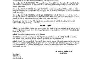 Quyết định 359/QĐ-UBND khảo sát đo lường sự hài lòng cá nhân tổ chức sự phục vụ cơ quan Hà Nội 2017