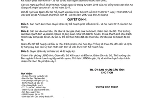 Quyết định 271/QĐ-UBND Kế hoạch phát triển kinh tế  xã hội năm 2017 tỉnh An Giang 2017