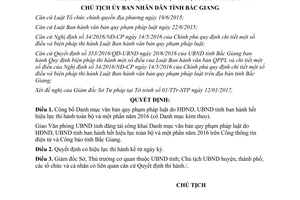 Quyết định 108/QĐ-UBND Danh mục văn bản quy phạm pháp luật hết hiệu lực Bắc Giang 2017