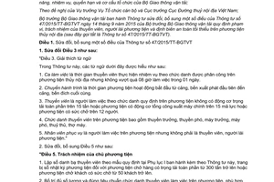 Thông tư 04/2017/TT-BGTVT sửa đổi 47/2015/TT-BGTVT trách nhiệm của thuyền viên người lái phương tiện