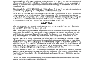 Quyết định 306/QĐ-UBND Đề án Nâng cấp Hệ thống thông tin thị trường nông sản Hồ Chí Minh 2017 2020