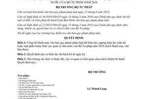 Quyết định 86/QĐ-BTP Danh mục văn bản quy phạm pháp luật hết hiệu lực ngưng hiệu lực 2016 2017