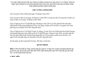 Quyết định 88/QĐ-TTg năng lực quản lý thực thi pháp luật bảo hộ quyền tác giả quyền liên quan 2017