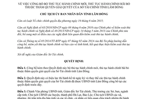 Quyết định 156/QĐ-UBND công bố bộ thủ tục hành chính thẩm quyền Sở Tài chính Lâm Đồng 2017