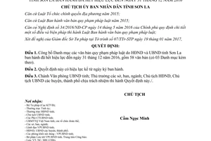 Quyết định 154/QĐ-UBND công bố Danh mục văn bản quy phạm pháp luật hết hiệu lực Sơn La 2017
