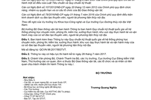 Thông tư 01/2017/TT-BGTVT Quy chuẩn kỹ thuật cơ sở đào tạo thuyền viên người lái phương tiện thủy