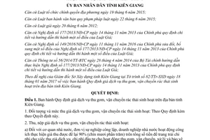 Quyết định 05/2017/QĐ-UBND giá dịch vụ thu gom vận chuyển rác thải sinh hoạt Kiên Giang