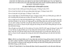Quyết định 11/2017/QĐ-UBND bãi bỏ Quyết định về phí dịch vụ chuyển từ phí sang giá Kiên Giang