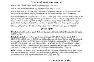 Quyết định 04/2017/QĐ-UBND Quy định tổ chức hoạt động Sở Xây dựng Đồng Nai