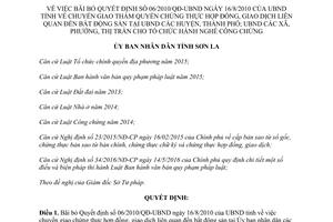 Quyết định 07/2017/QĐ-UBND bãi bỏ 06/2010/QĐ-UBND chuyển giao chứng thực hợp đồng Sơn La